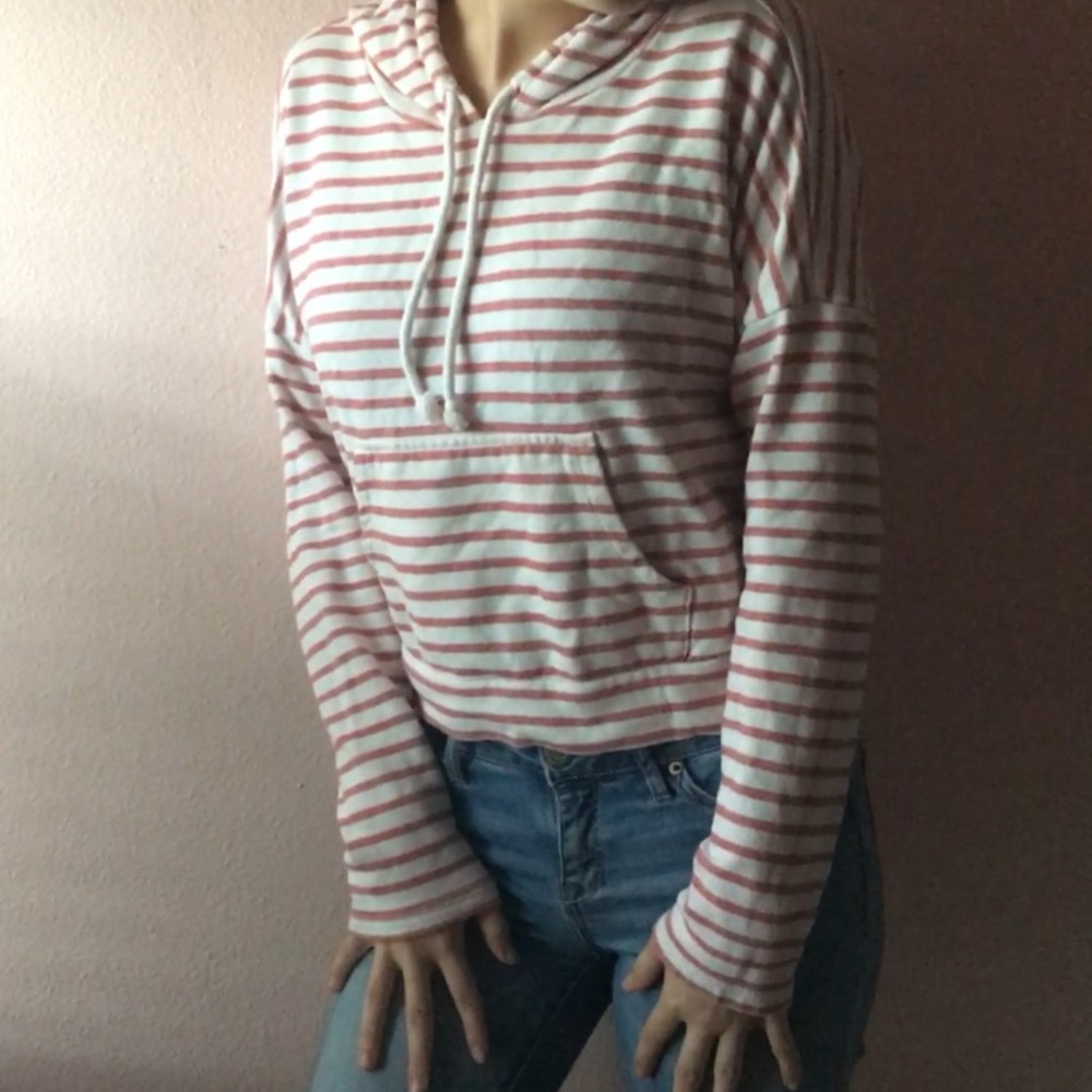 Striped cropped hoodie